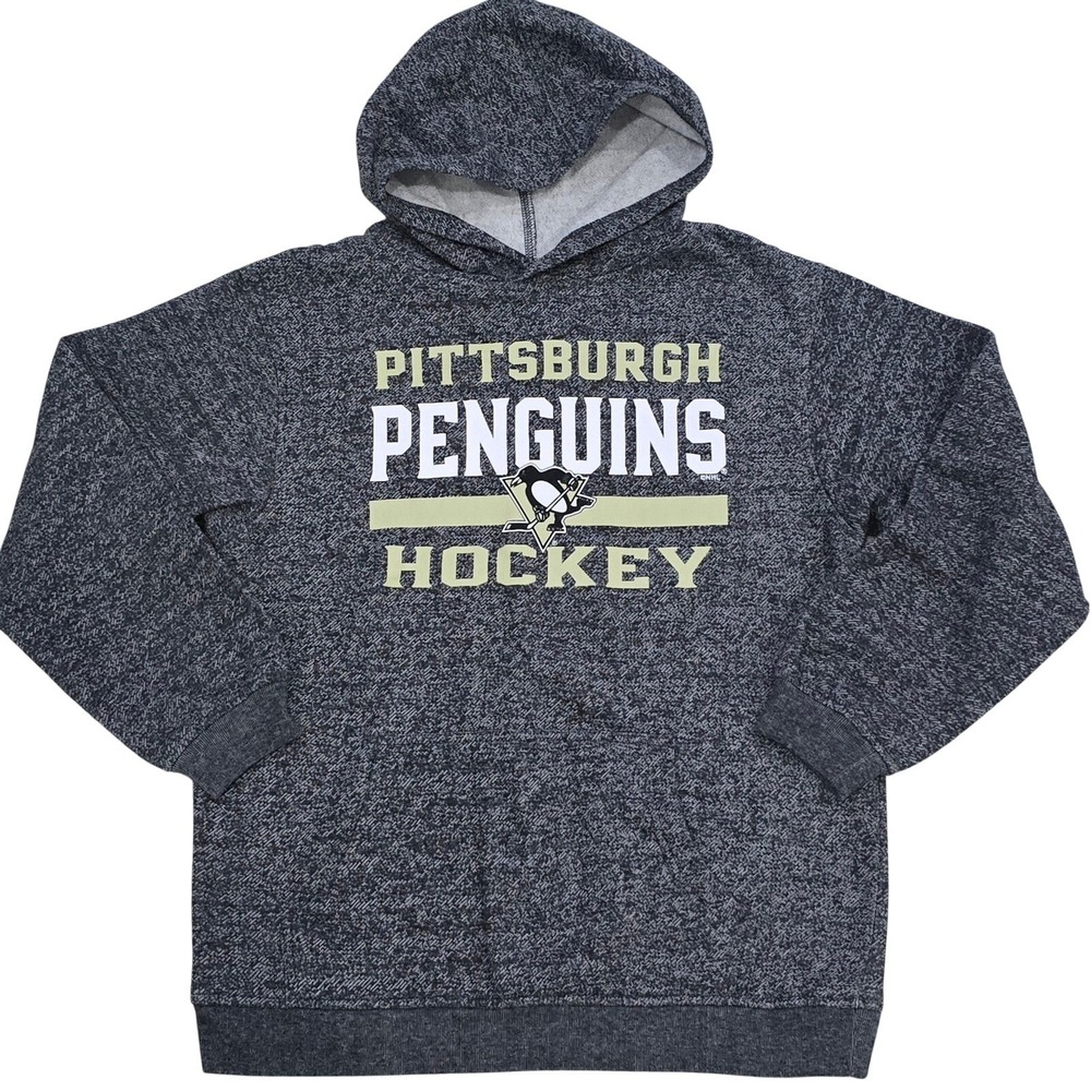 Pittsburgh Penguins NHL Officially Licensed Youth Size Large Hoodie Hockey Grey